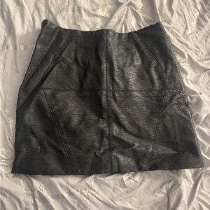H&M Sleek Black Mini Skirt leather